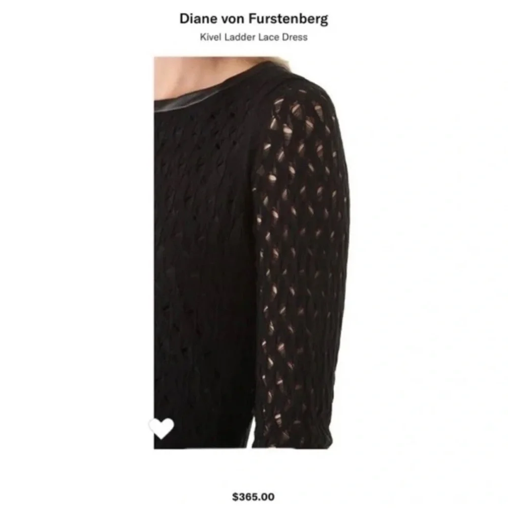 Diane Von Furstenberg Black Slim Kivel Ladder Lace Dress Women’s SP Cashmere - Picture 3 of 11